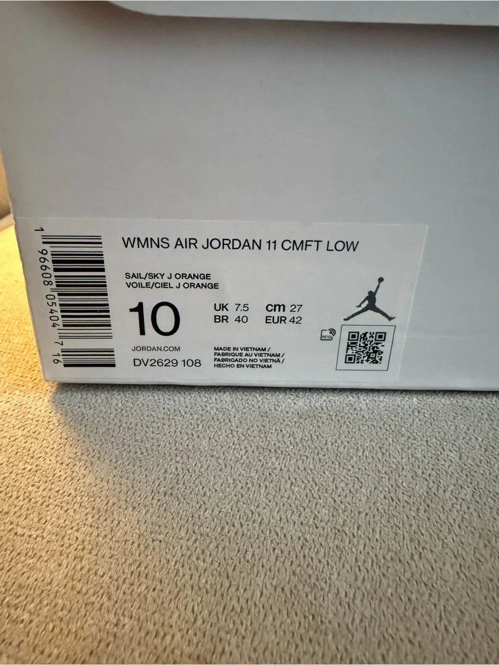 Jordan White Sneakers with Tan Accents